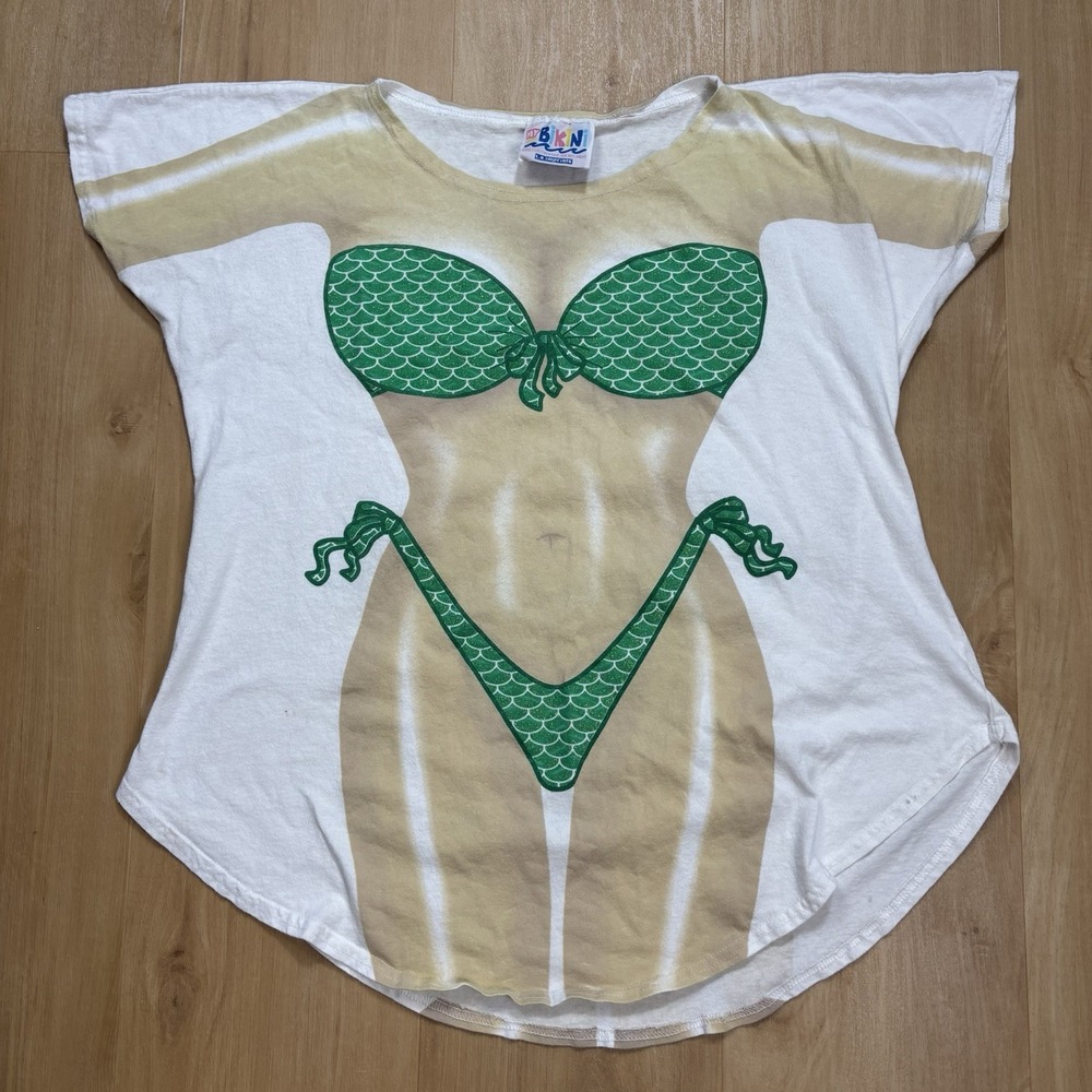 LA Imprints Original Bikini Shirt Cover Up - Funny Swimwear Women Green Scales